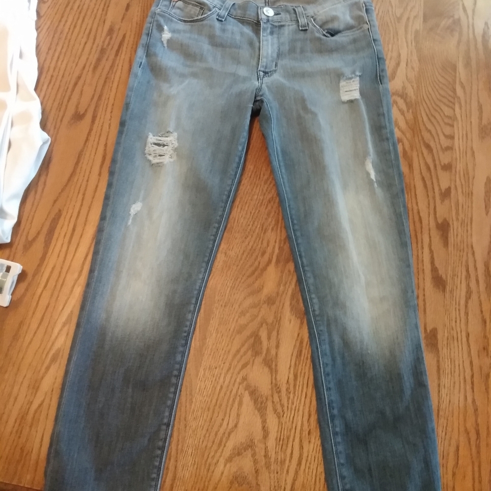 Hudson Jeans Krist Super Skinny Jeans Blue Size 27 Distressed Denim